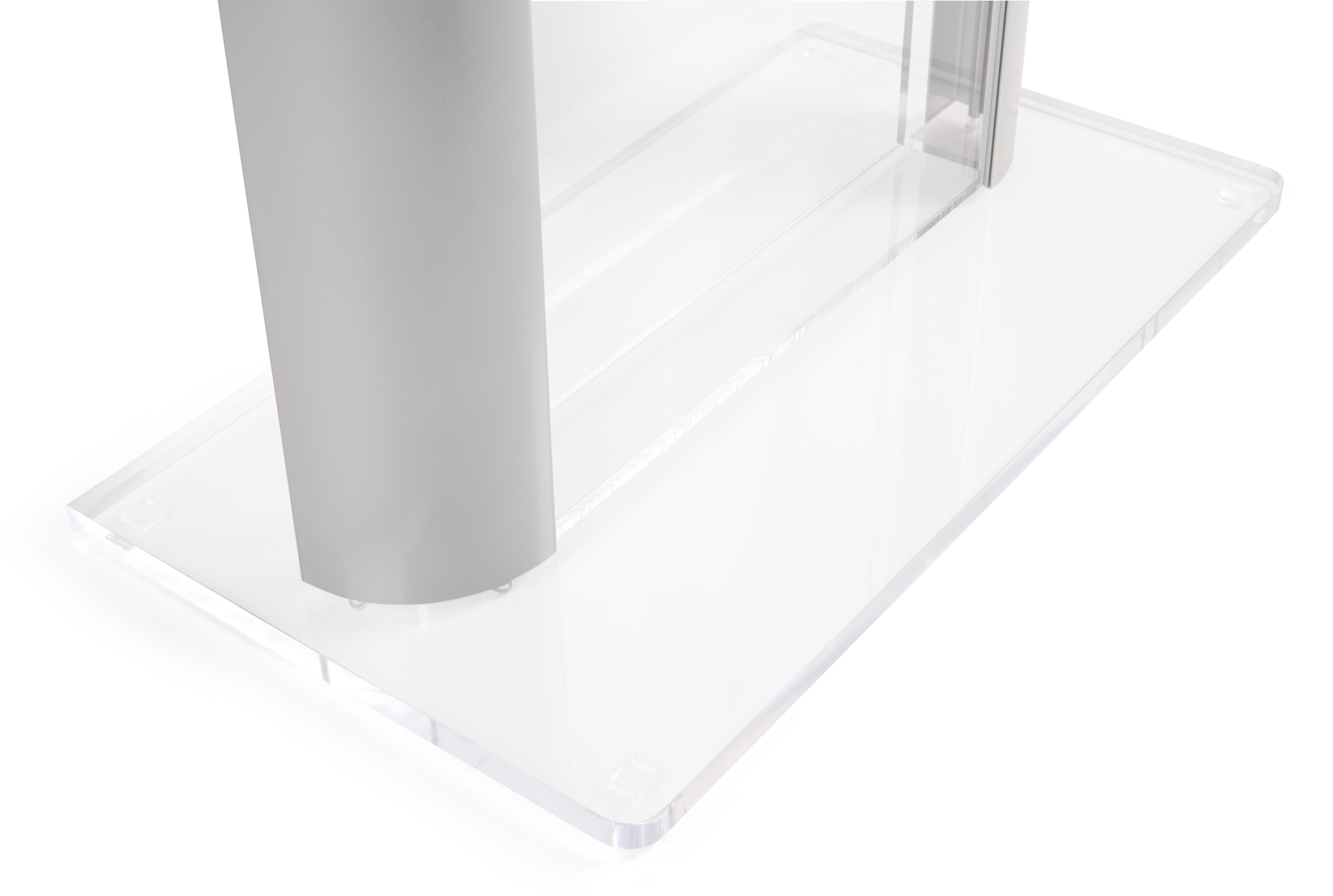 Recycled Acrylic Podium with Aluminum Sides, 2-Color Custom Graphic - Silver - Image 8