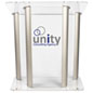 Large Lucite Lectern with 2-Color Graphic, Ships Fully Assembled
