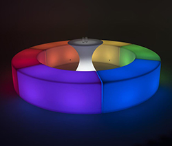 Color changing LED seating