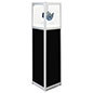 15 inch wide illuminated panel display pedestal features silver powder coated finish