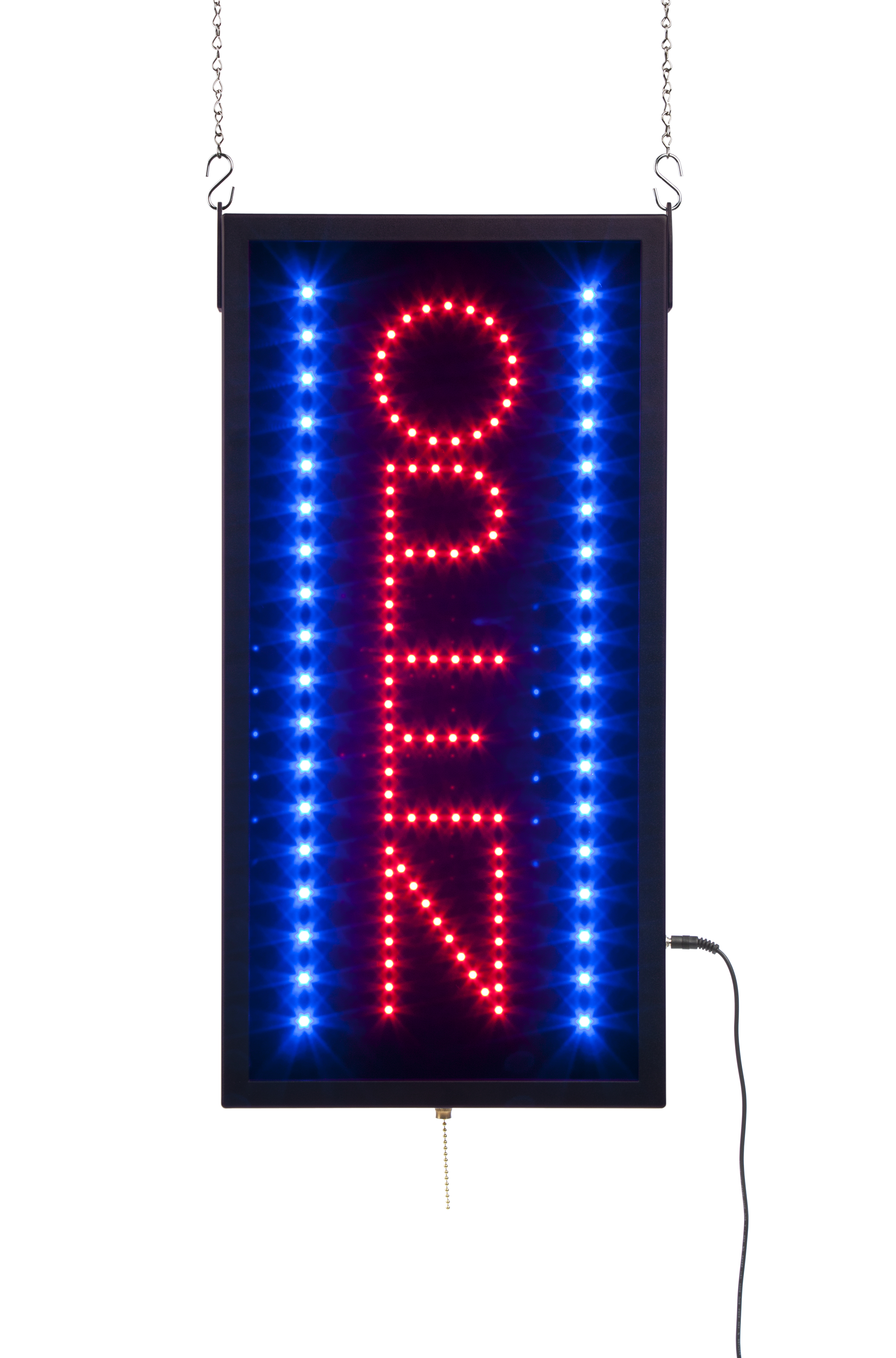 Vertical Flashing Open LED Sign | (3) Programmable Animations | Displays2Go