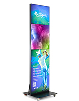 Digital advertising display with mixed multimedia combining LED digital signage and static signage