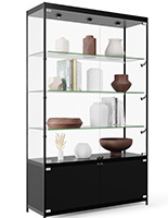 LED retail display cabinet, fixed shelves