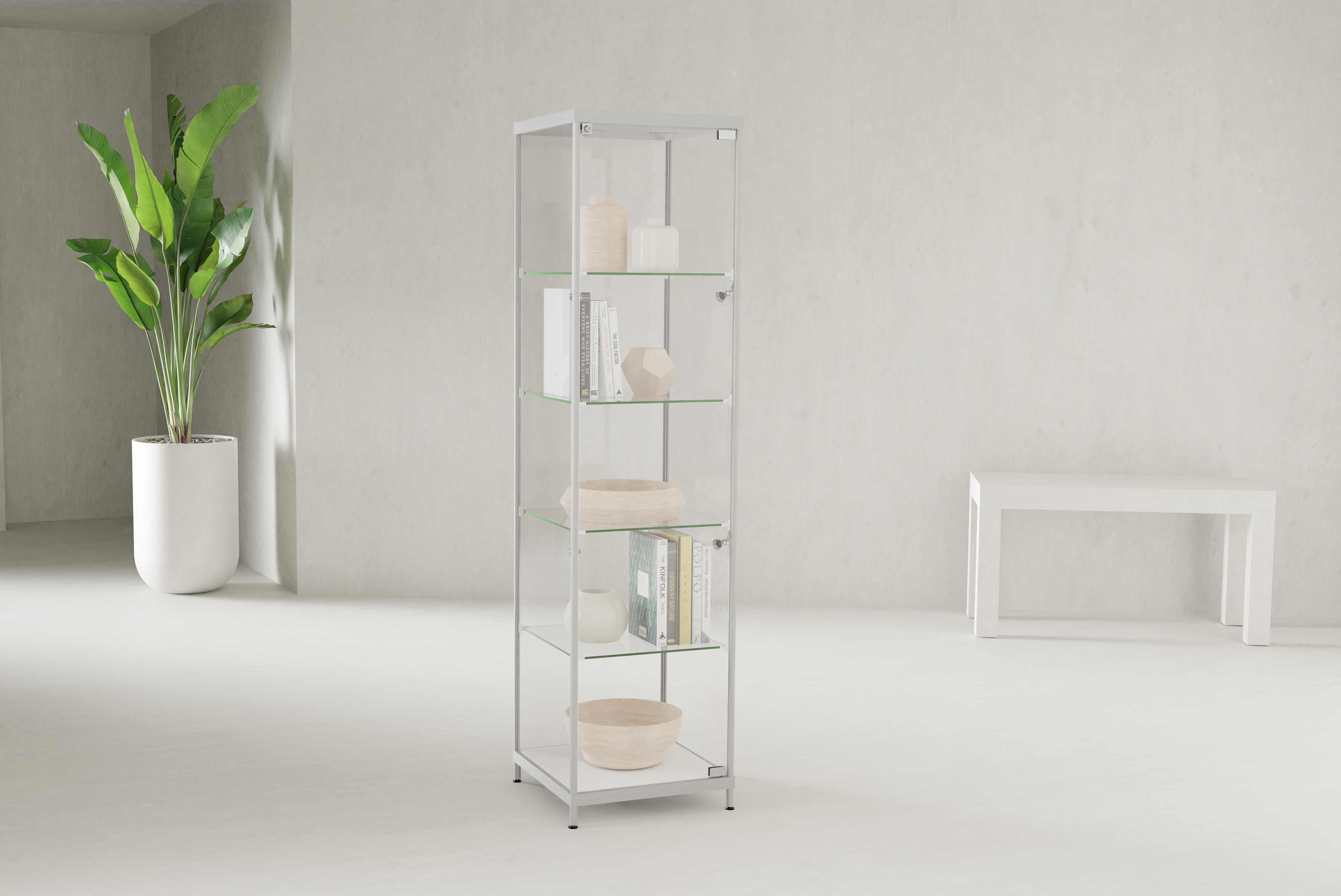 Reflecting Display Case Silver LED Display Case | 6mm Thick Tempered Glass | Displays2Go