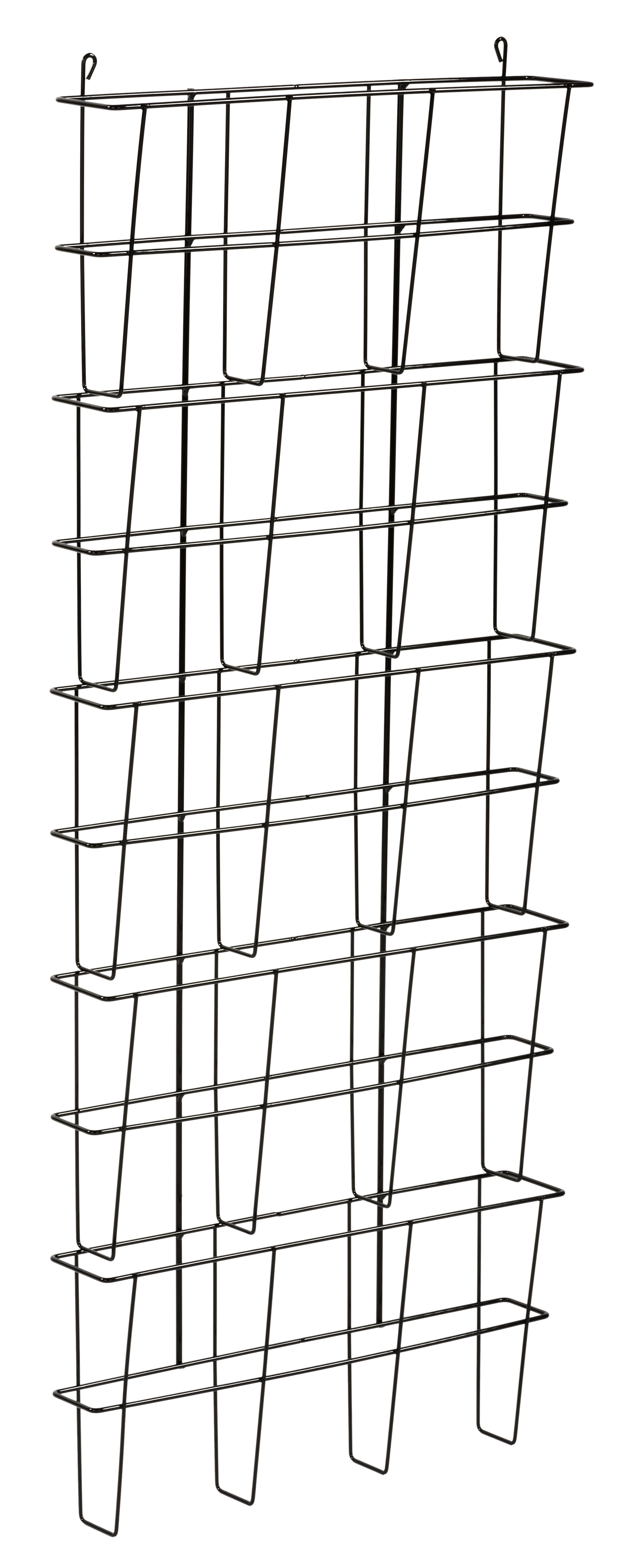 16”w x 9.5”h File Holder for Legal Size Documents, Steel Wire, Wall Mounting – Black - Image 2