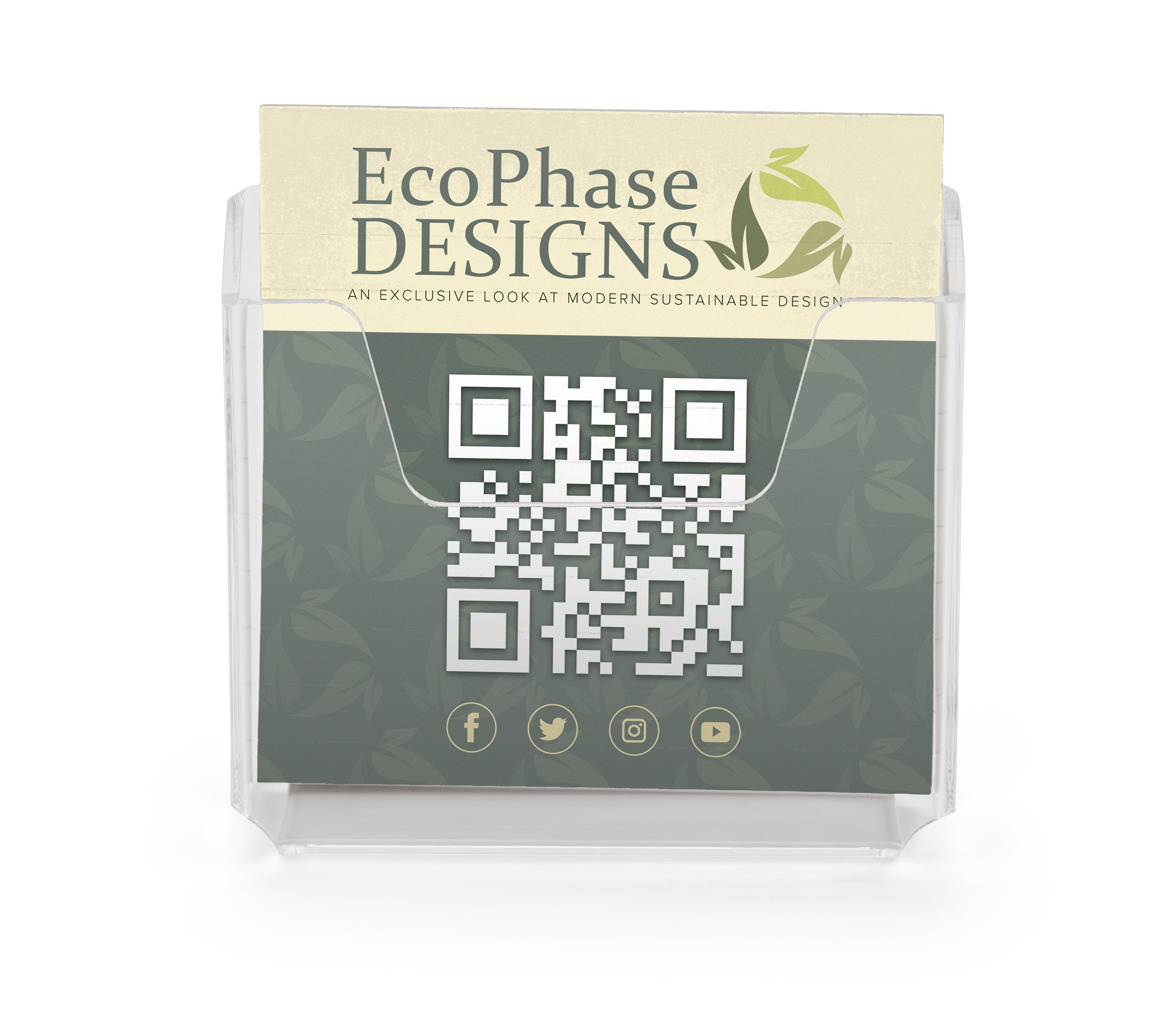 Acrylic Brochure Wall Holder, 4"w, Recycled Acrylic, Single Pocket, Shallow - Clear - Image 2