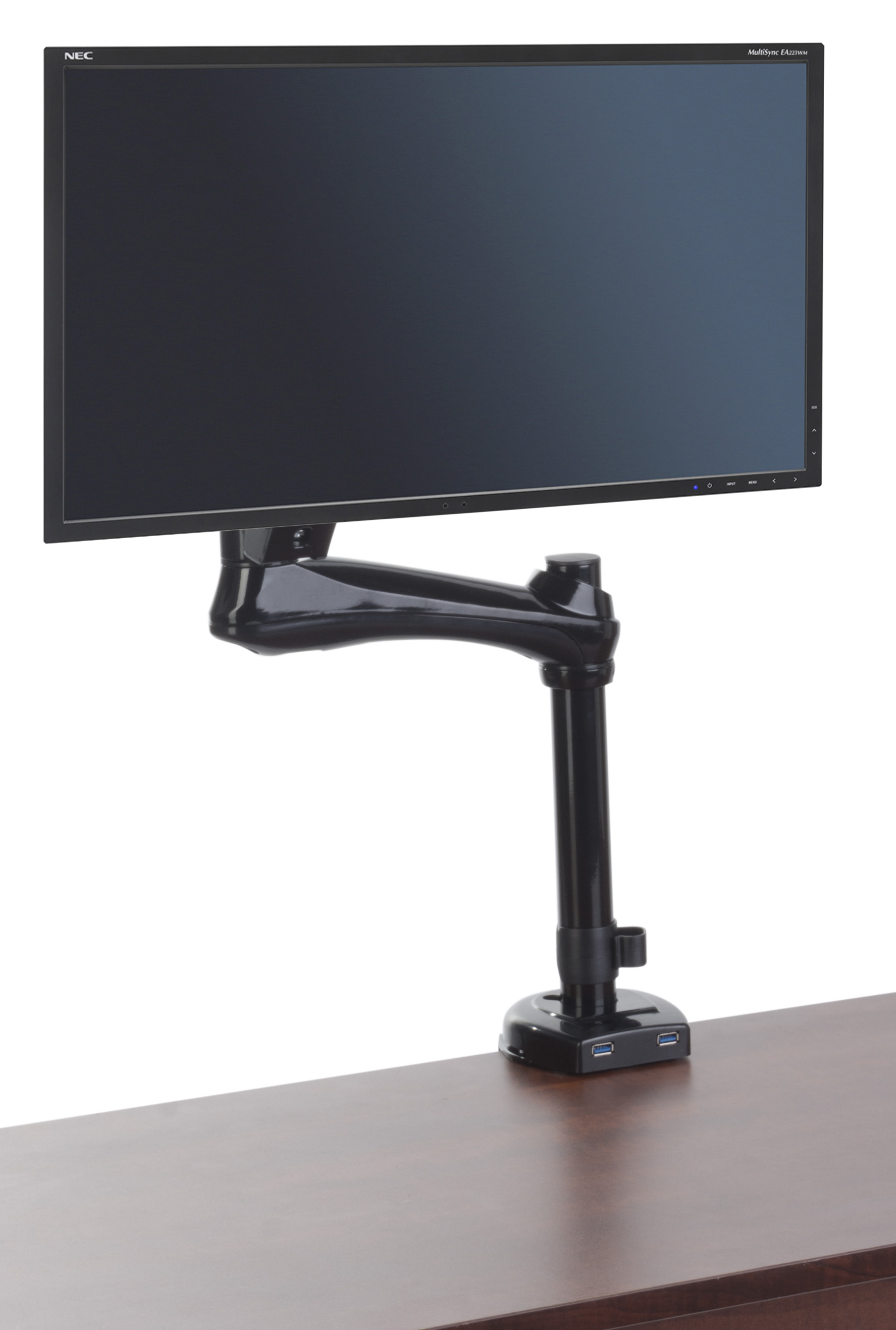 Remote Computer Monitor Hardware Computer Monitor Arm Desk Mount | Integrated USB Hub | Displays2Go