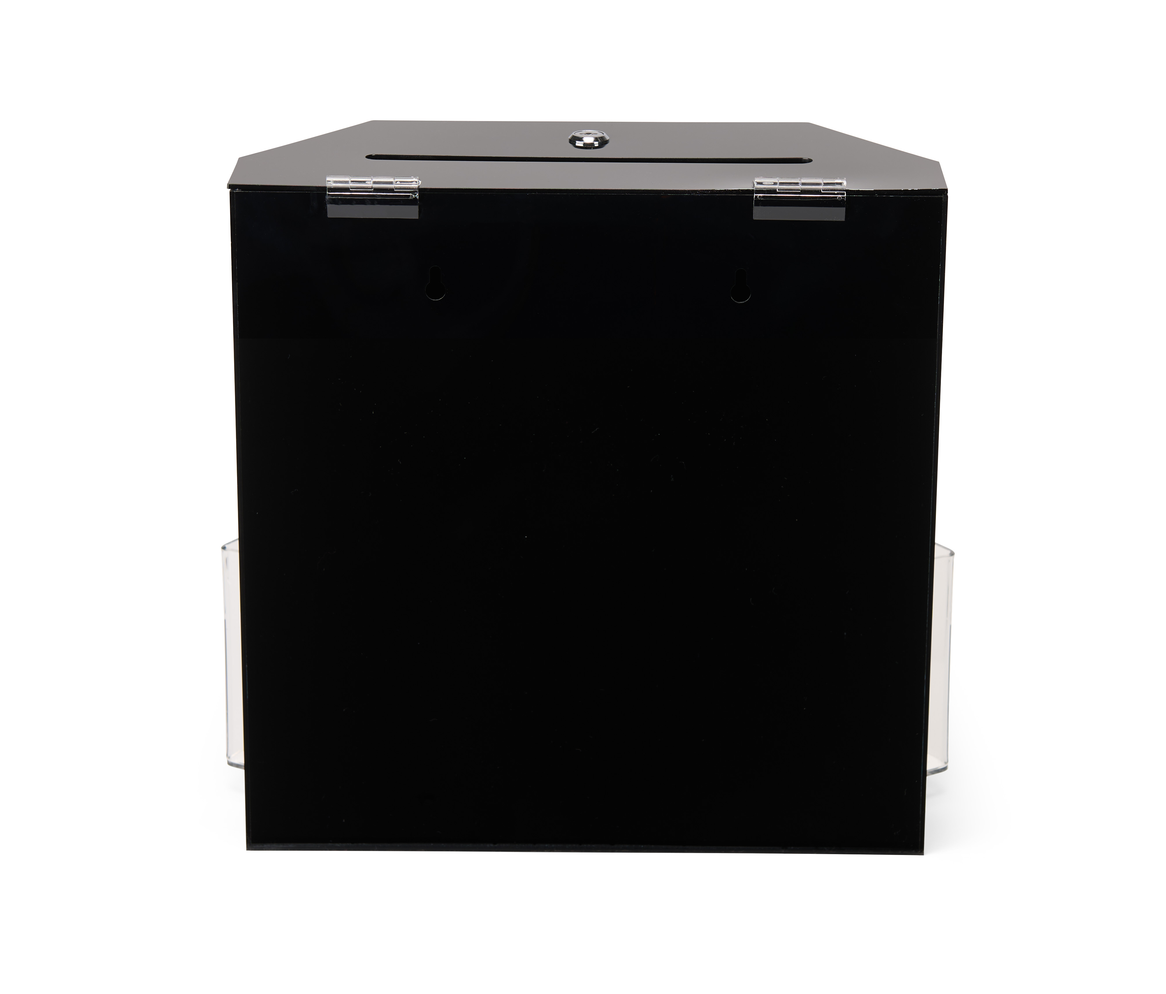 Red Suggestion Box Sticker Labek Black Suggestion Box with 2 Pockets | Locking | Displays2Go