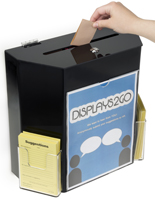 Black Suggestion Box with 2 Pockets - Clear View
