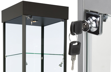 Black Key Locking Aluminum Jewelry Collectibles Display Storage Case 
