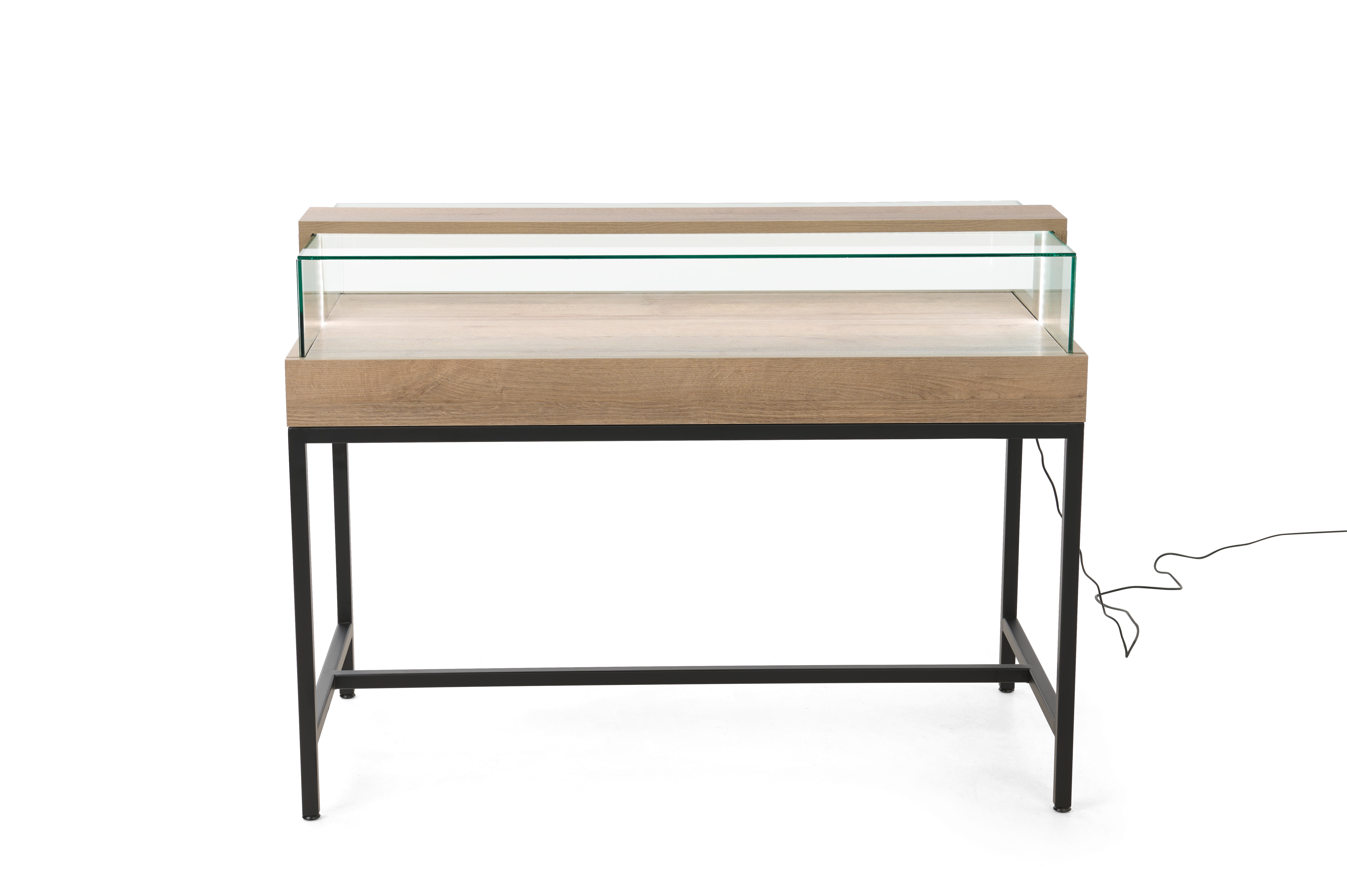 Dispensary Display Case w/ LED Lighting, Tempered Glass, Locking Drawer - Image 4