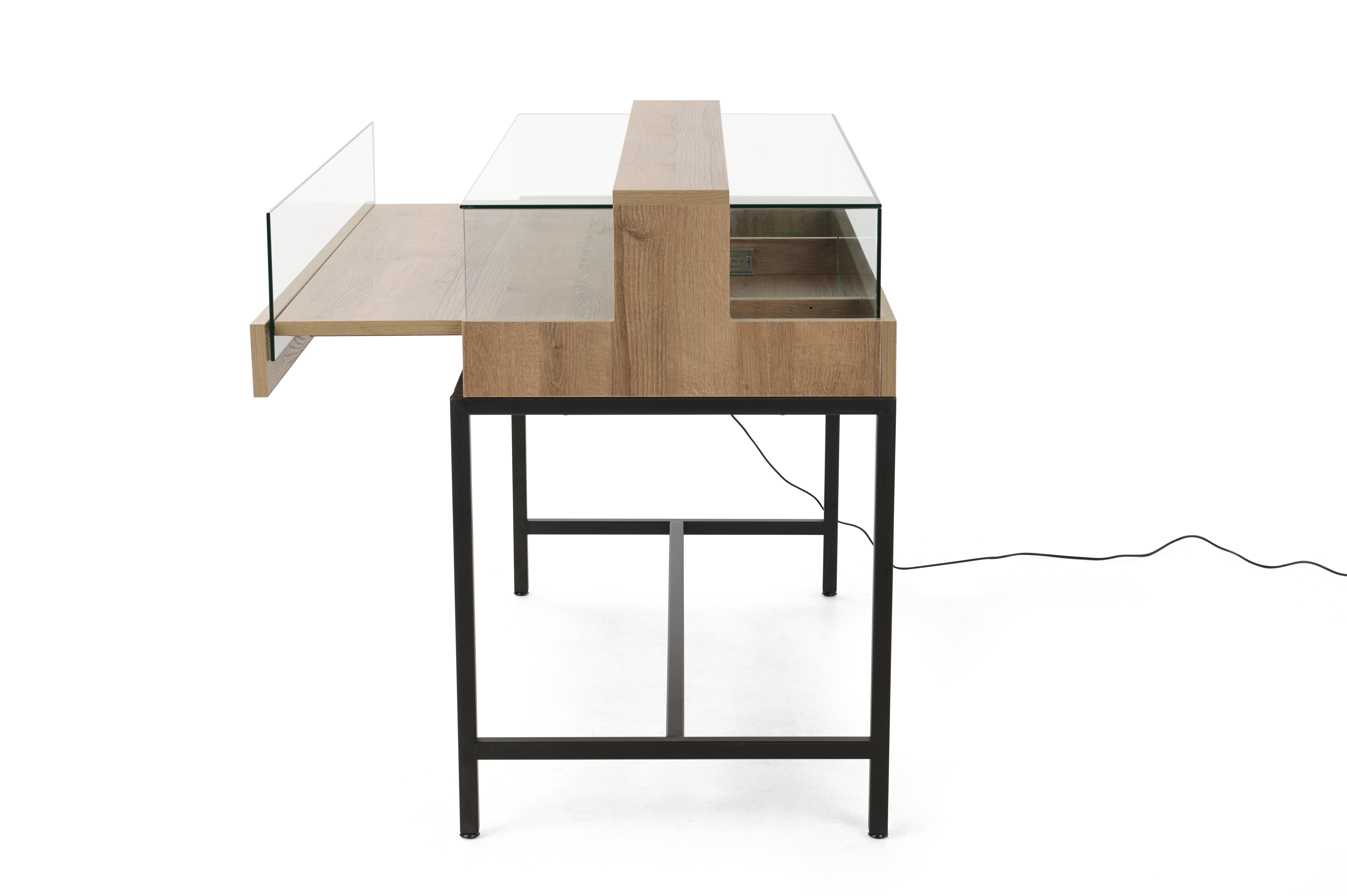 Dispensary Display Case w/ LED Lighting, Tempered Glass, Locking Drawer - Image 7