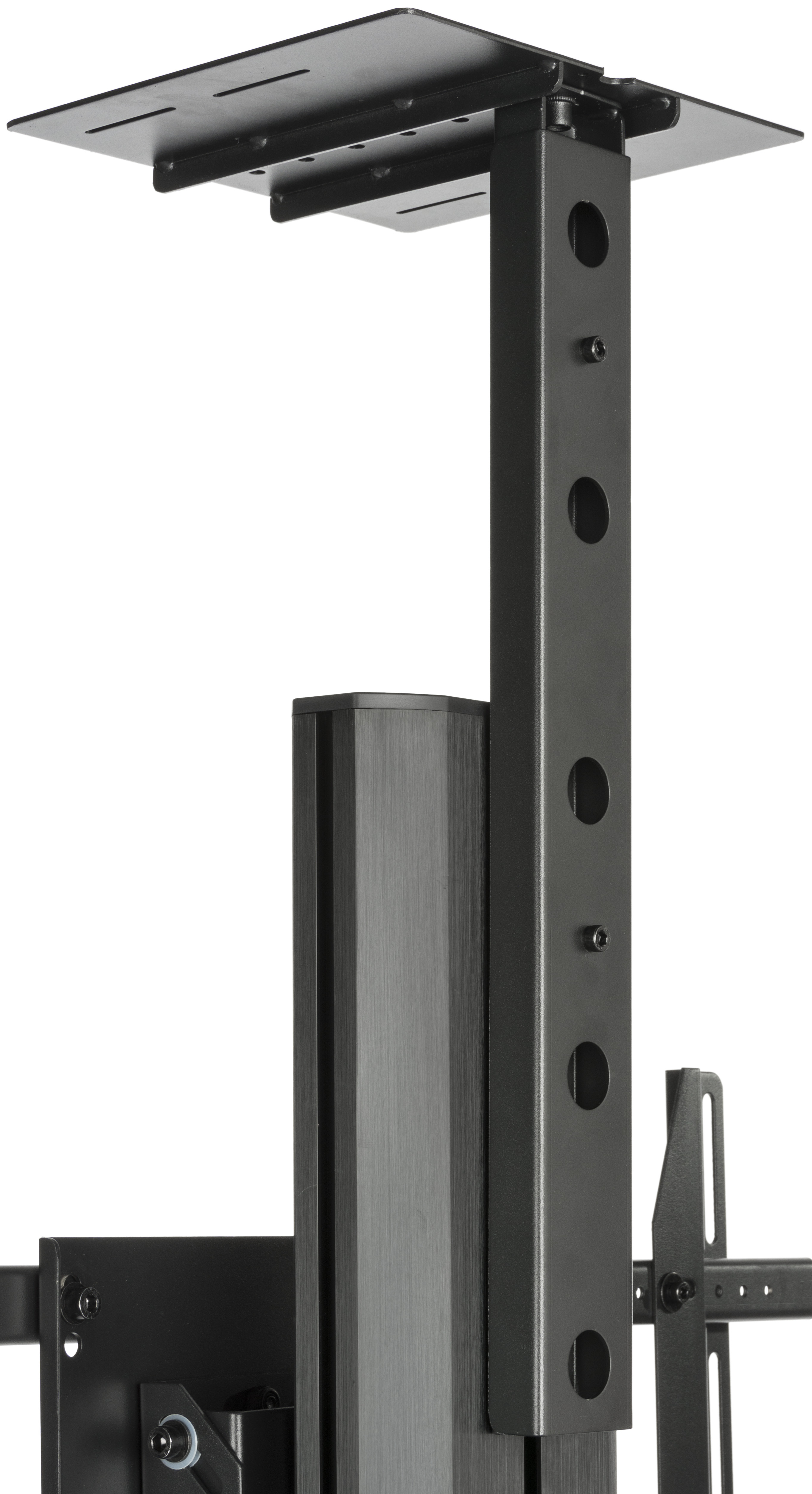 TV Stand w/ Locking Storage, Monitors 30-84", Power Outlets, Camera Mount – Black - Image 9