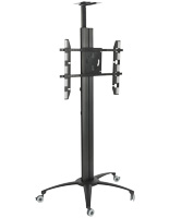Floor Standing TV Stand With Power Strip & 4 Casters for Retail Stores