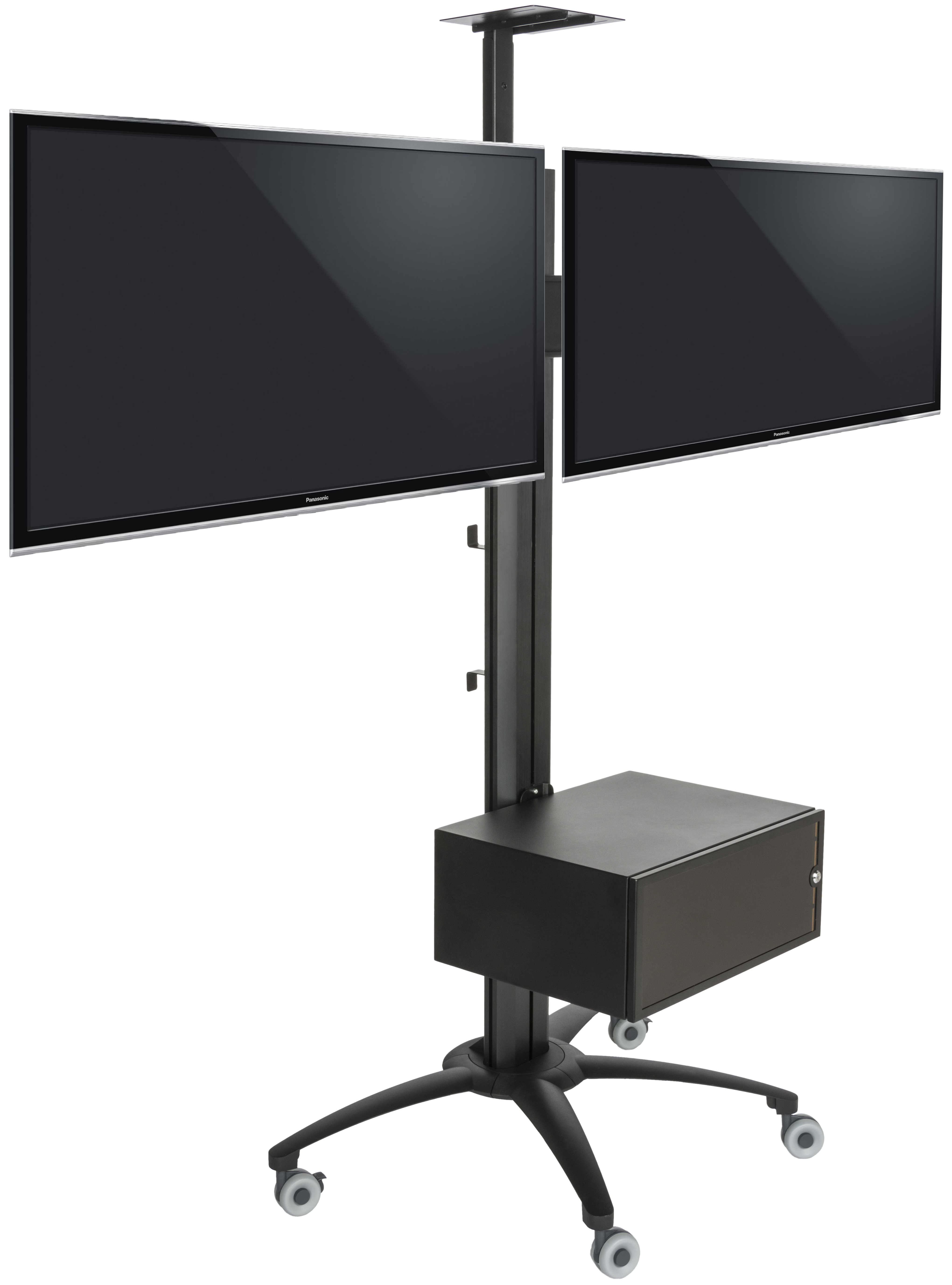 Dual Screen TV Stand with Power Distribution | Media Cabinet | Displays2Go