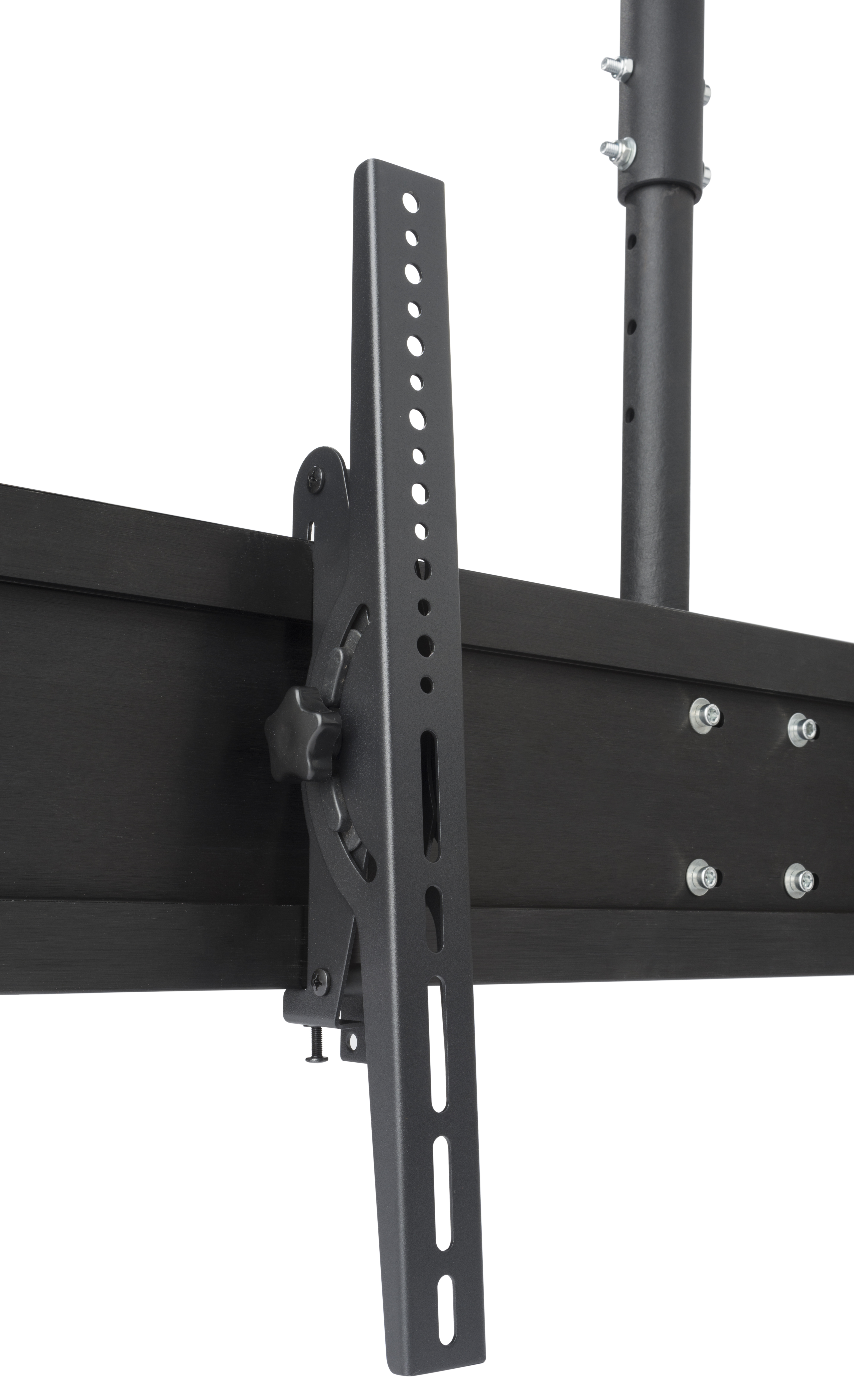 Ceiling TV Mount for (2) 30"-60” Monitors, Tilting Bracket, Adjustable Height - Black - Image 3