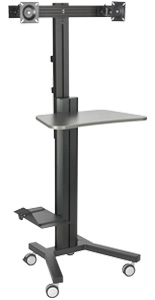 Dual Monitor Sit Stand Cart for Trade Shows