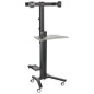 Dual Monitor Sit Stand Cart, Portrait or Landscape View
