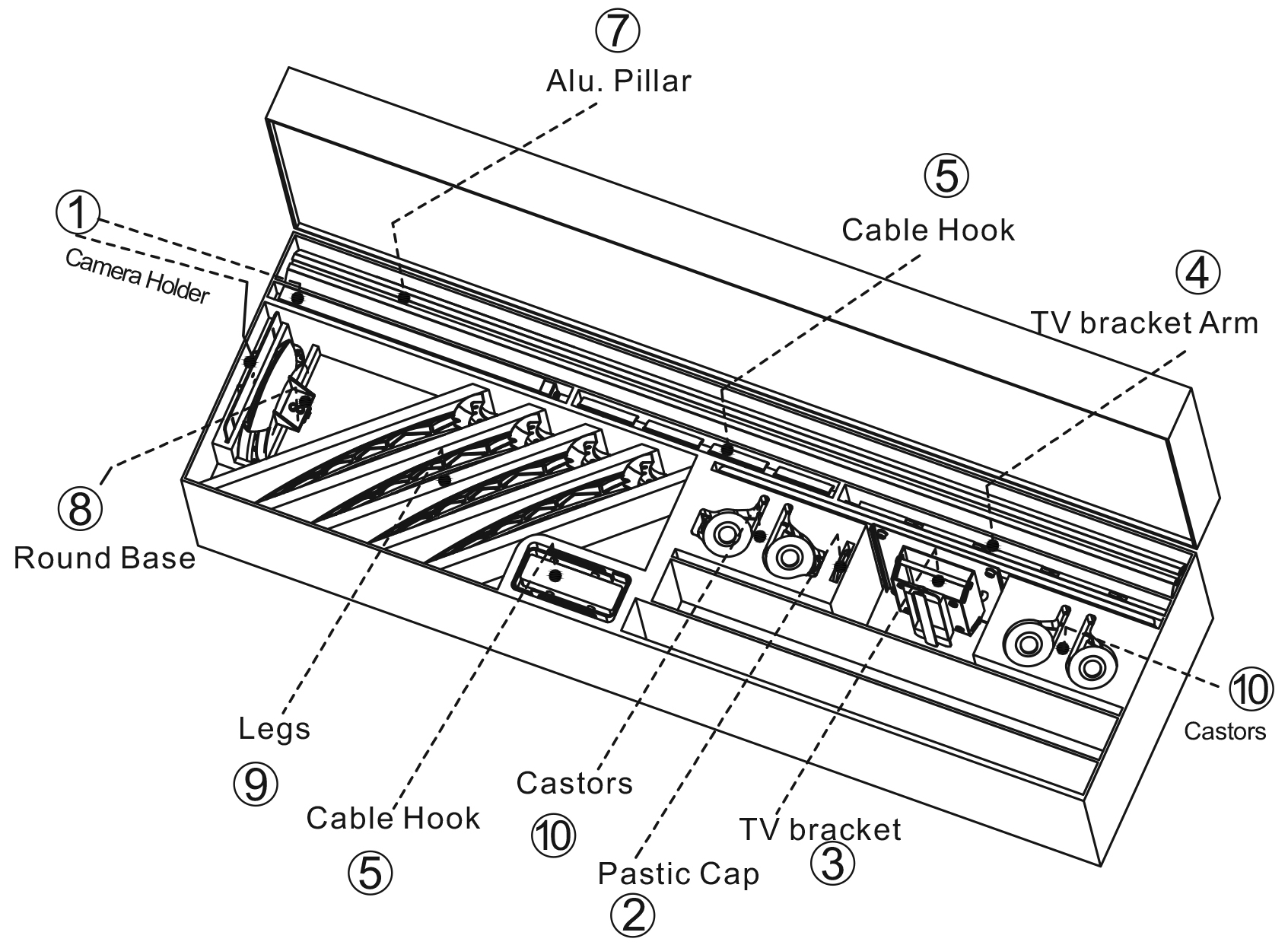 TV Stand with Custom Case | Lockable Casters | Displays2Go