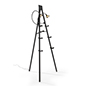 Illuminated gallery standing easel in anodized black aluminum