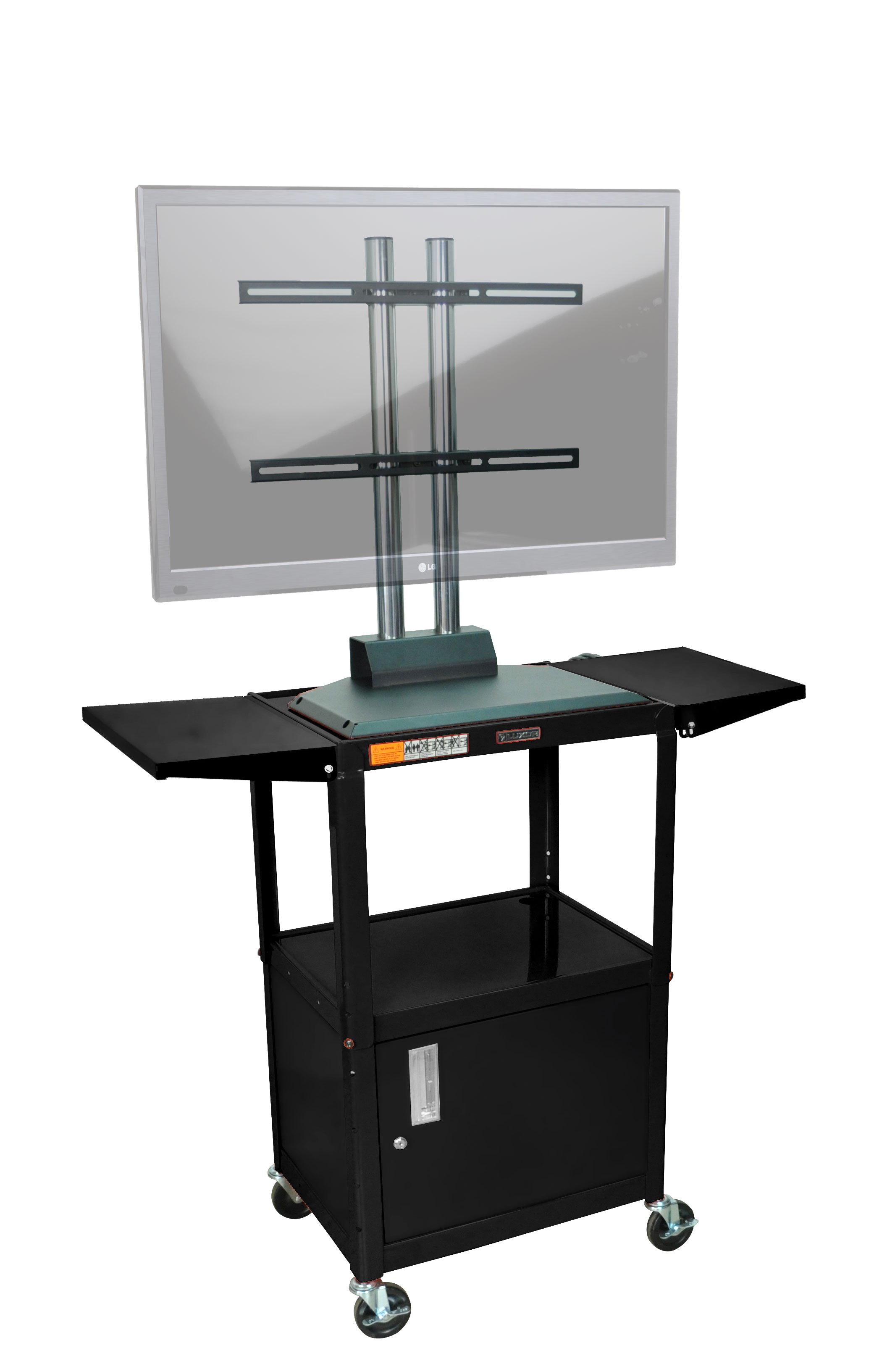 Visual Cart Modern Audio Visual Cart Equipped w/ Flat TV Mounting Bracket | Displays2Go