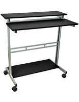 Height Adjustable Computer Desk w/ Casters
