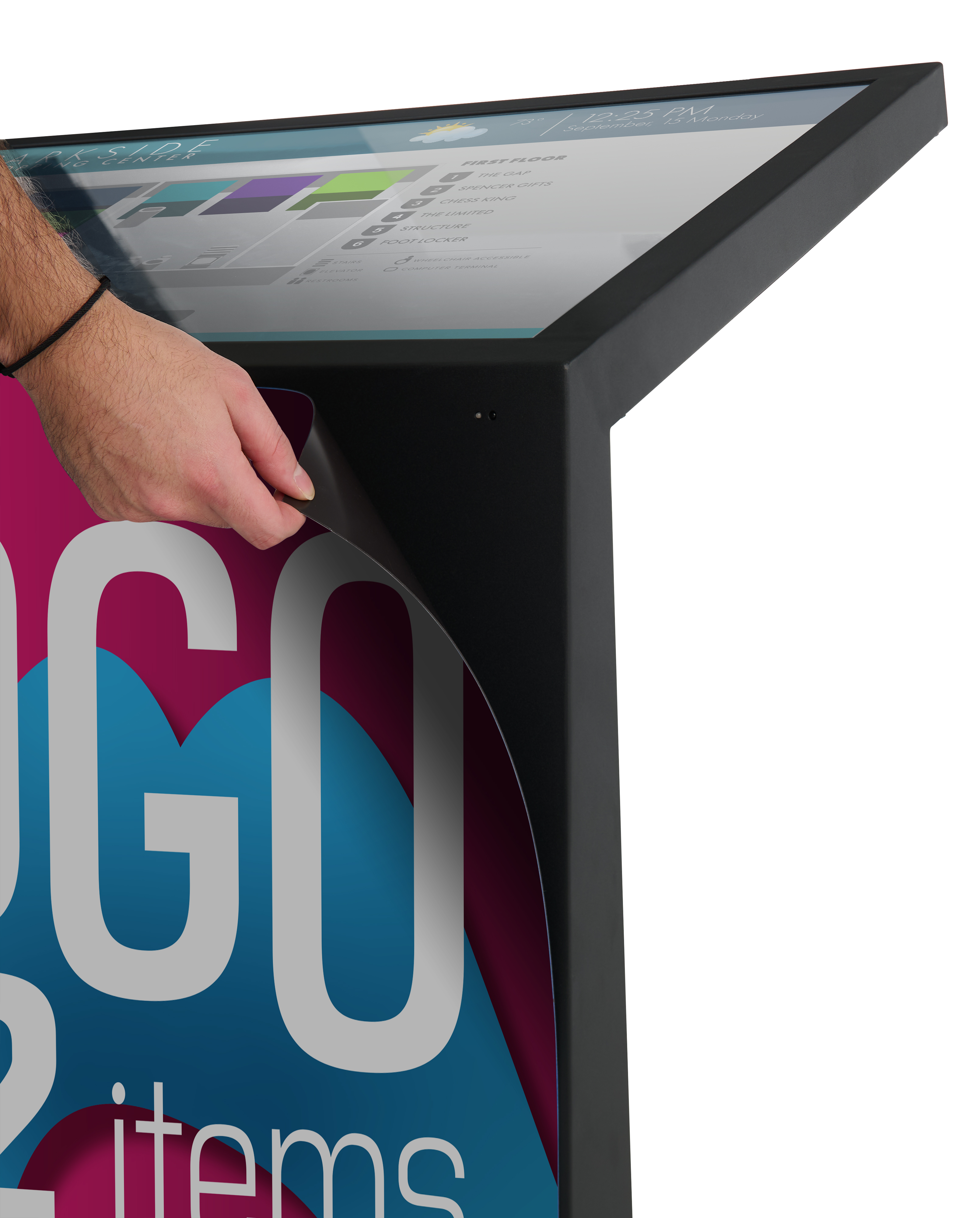 Custom Printed Magnetic Graphic for DK049CLB & DK049CLW Touch Screen Kiosk - Image 2