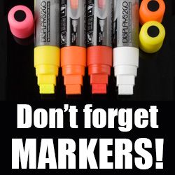 wet erase markers for write-on signs