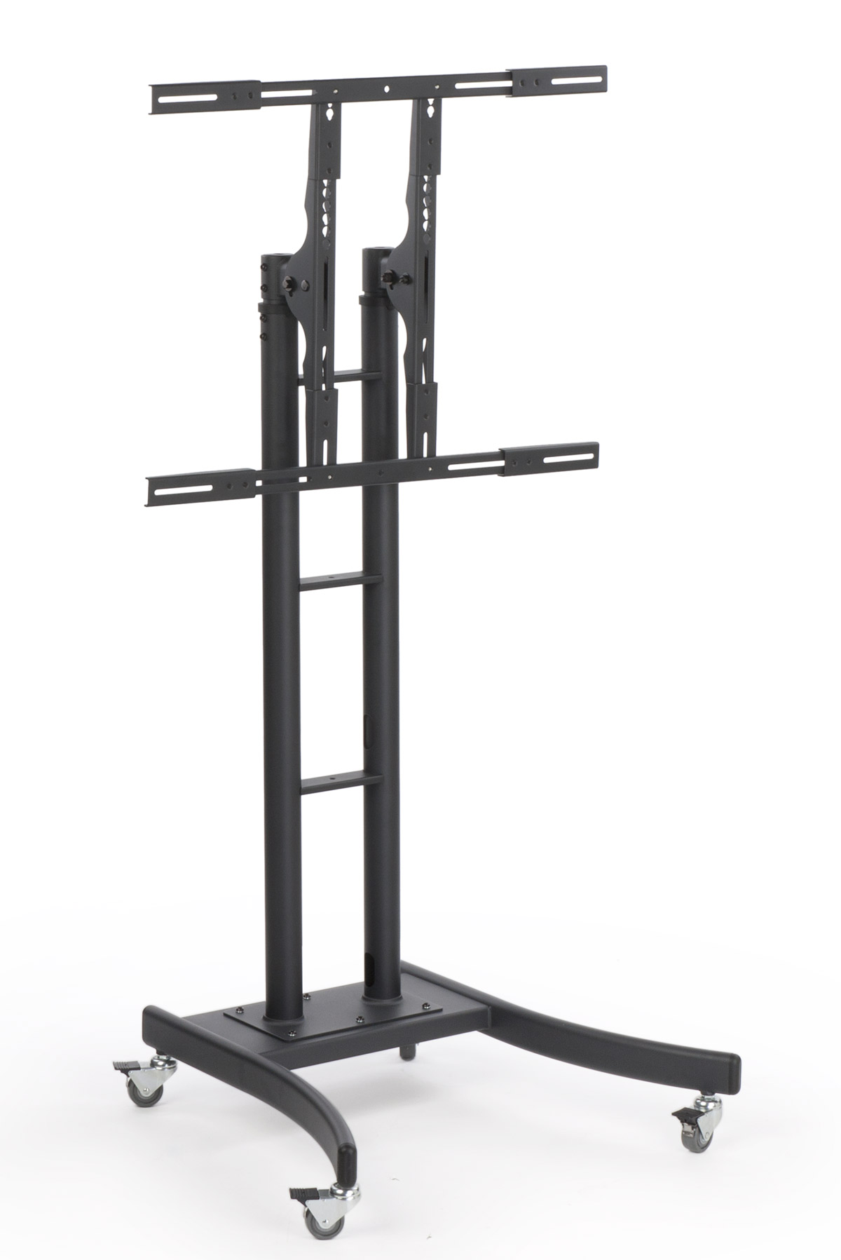 TV Stand with AV Shelf, Fits Monitors 32 to 65", Locking Wheels – Black - Image 3