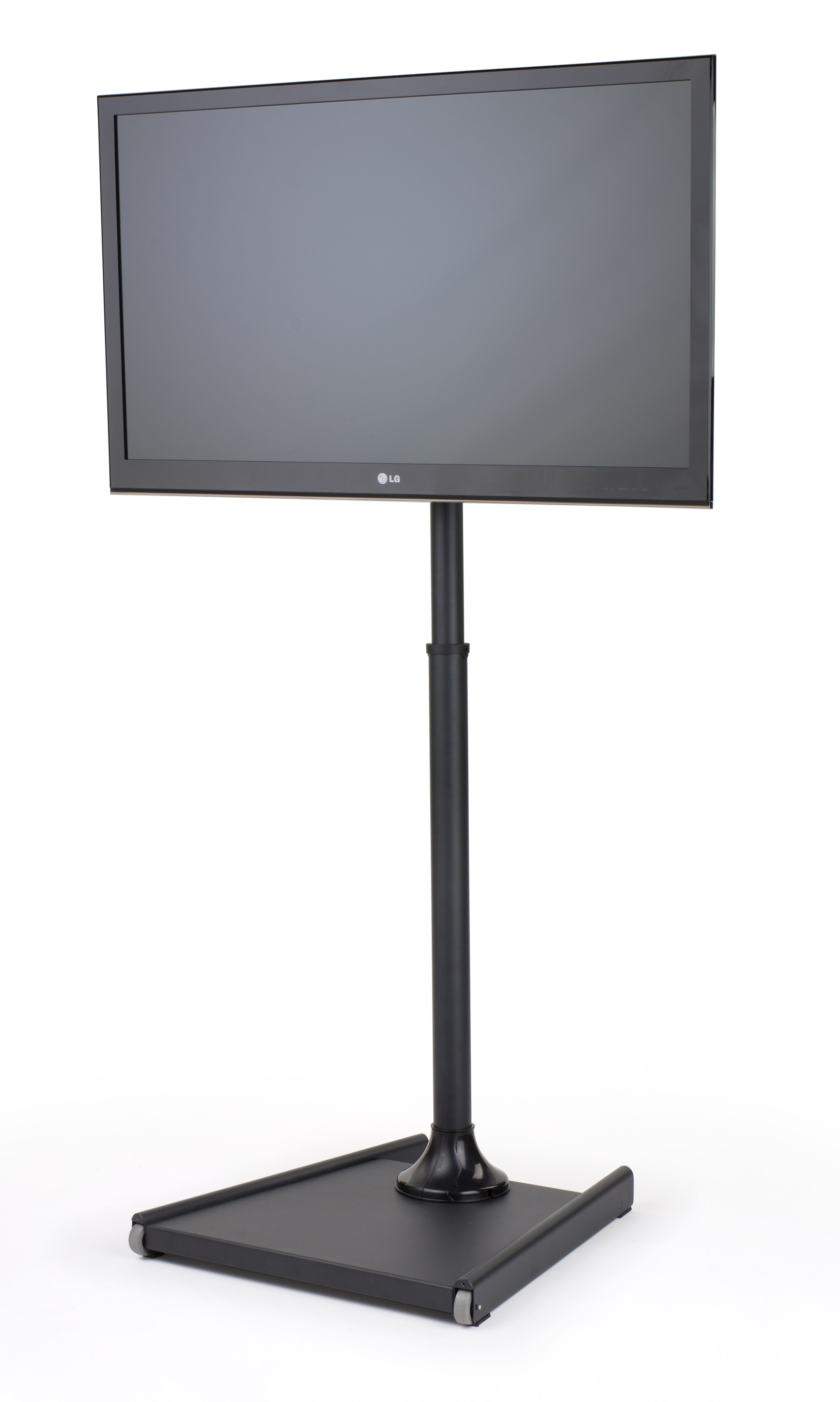 TV Stand for Lobbies, Fits Monitors 32 to 47", Height-Adjustable, Tilting - Black - Image 2