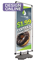 Outdoor vertical banner stand with premium dye sublimation printing