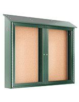 Outdoor enclosed bulletin board with a weight of 55 pounds