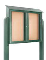 Free standing outdoor bulletin board includes two 10 foot posts