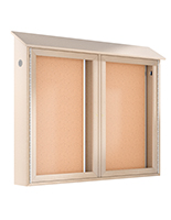 Outdoor enclosed bulletin board with two color way options to choose from