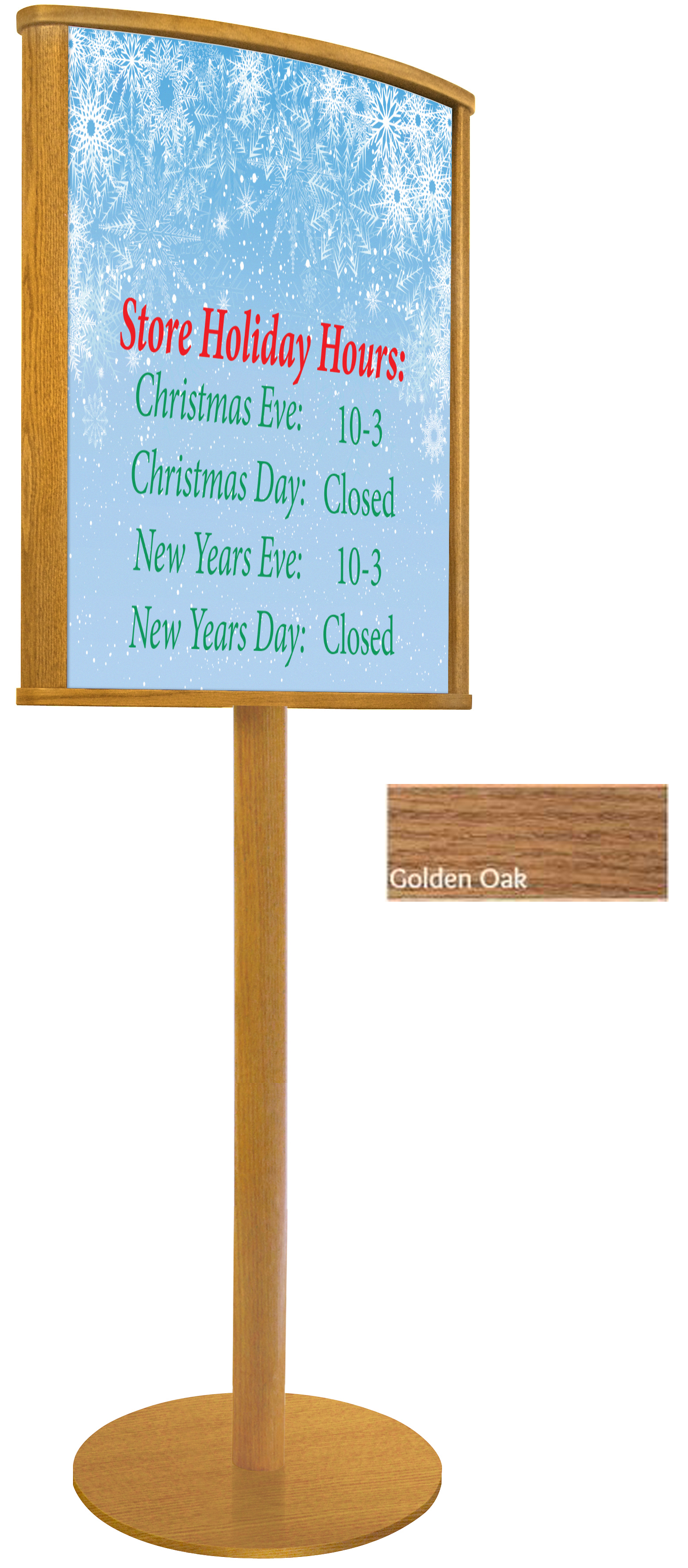 Oak Sign Frame Oak Wood Sign Stand | Curved Frame | Displays2Go