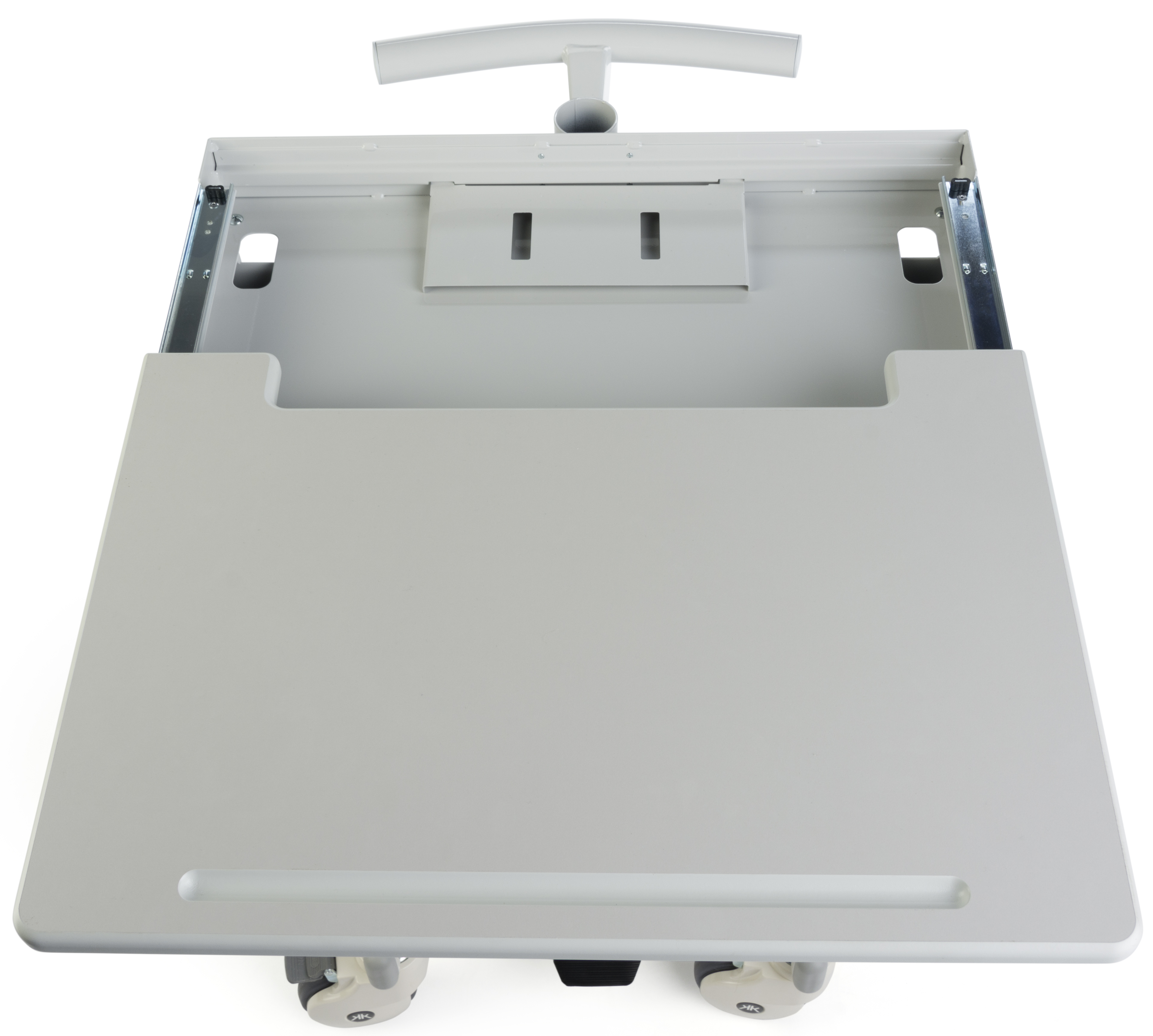 Computer Cart for (1) 15”-27” Screens, Height Adjustable, Drawers & CPU Holder – Gray - Image 9