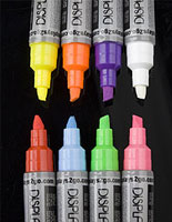 Use these liquid chalk markers with the menu board displays shown here.