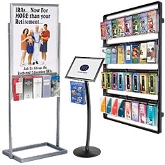 Metal stands and racks for brochures