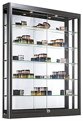 4' Silver Extra Vision Aluminum Display Case with LED Lighting - Tempered  Glass Finish