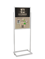 Sign display stands with top loading design