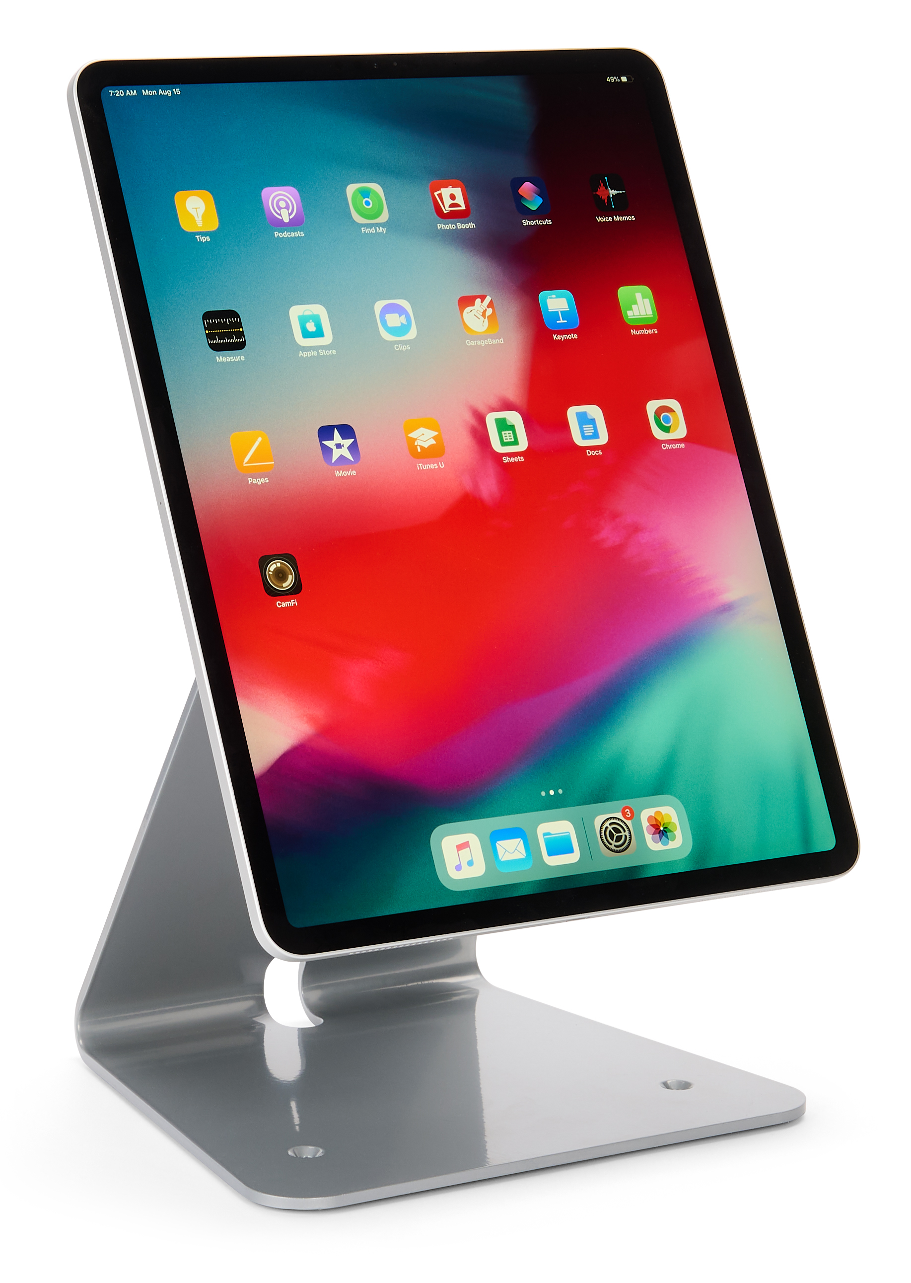 Magnetic Tablet Counter Stand w/Cable Lock, Universal Compatibility – Black or Silver - Image 2