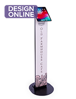 Magnetic tablet kiosk stand is available in two colors