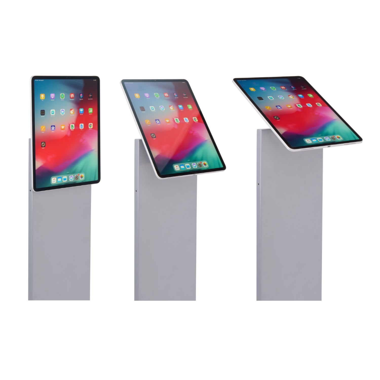 Magnetic Tablet Floor Stand w/ Cable Lock, Universal Compatibility – Black or Silver - Image 10
