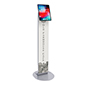 Magnetic tablet kiosk stand with silver finish 