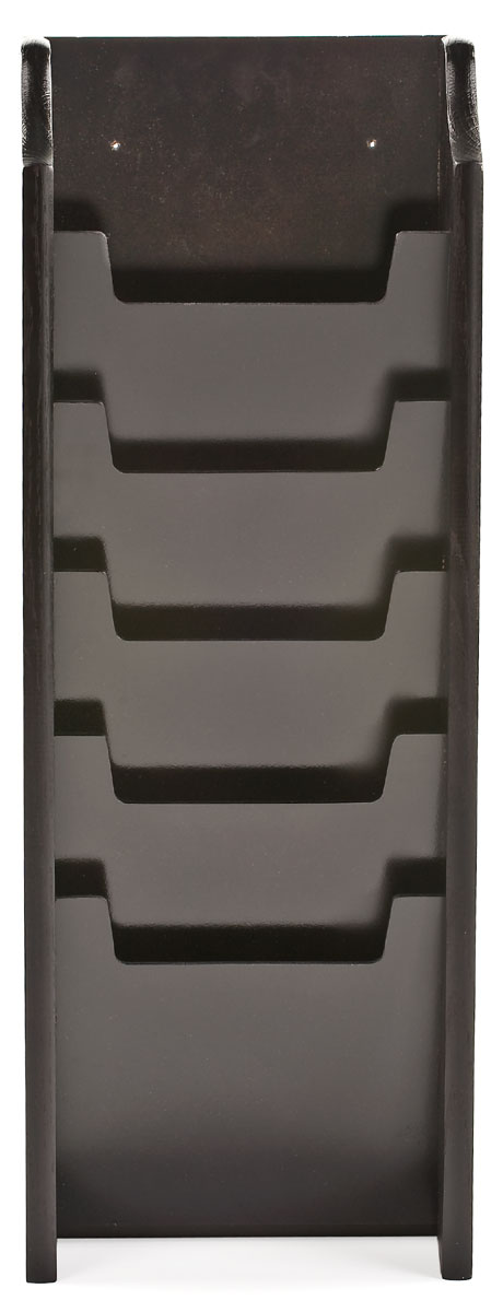 Cascading Magazine Rack | Black Finish, 5-Pocket Literature Rack ...