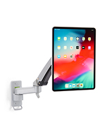 Articulating arm tablet mount with silver finish 
