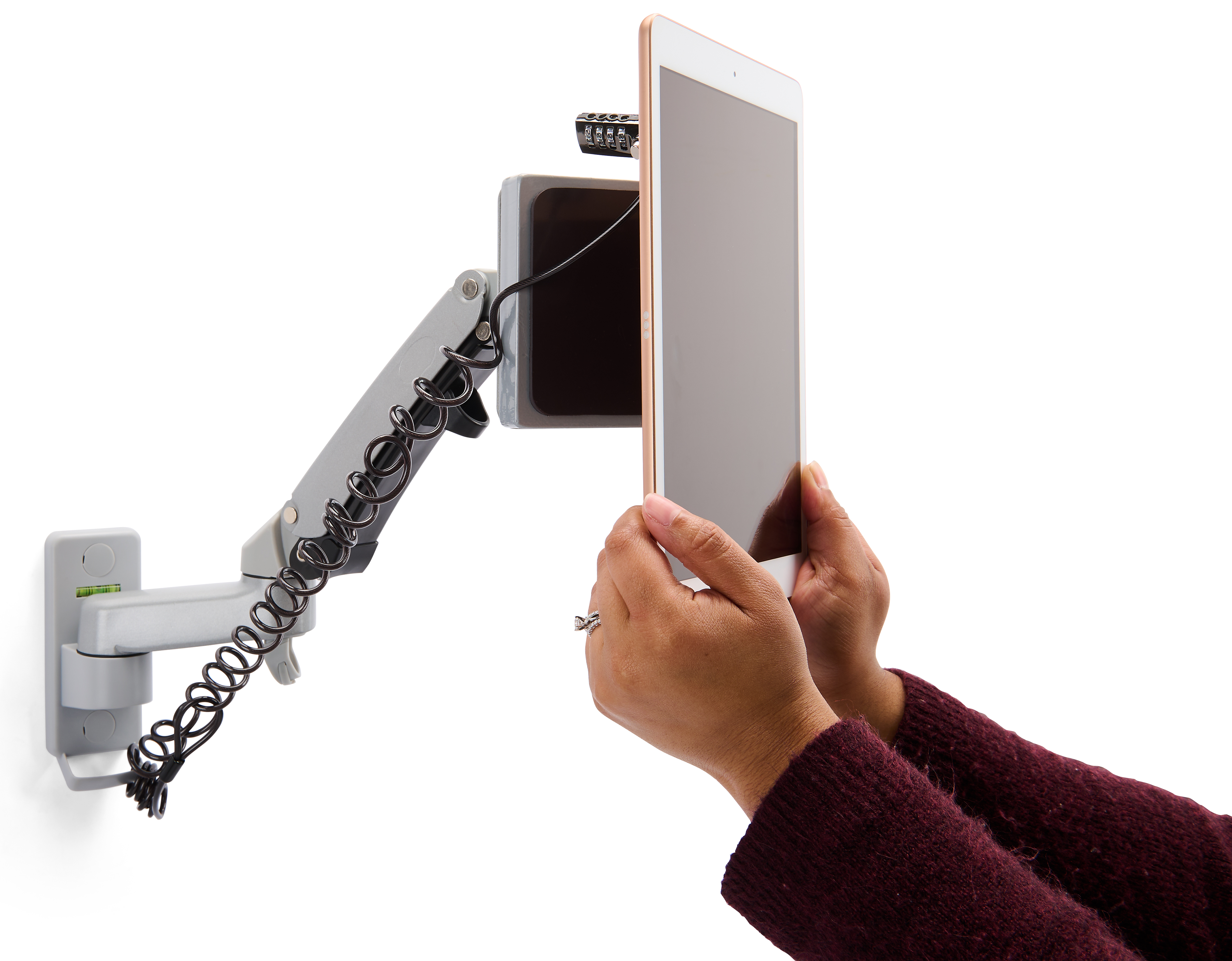 Magnetic Tablet Wall Mount with Cable Lock, Universal Compatibility – Black or Silver - Image 4