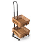 2 Tier Square Basket Stand with Handle