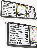 restaurant menu board