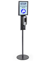 Black Hand Sanitizer Stand with 11” x 14” Sign Holder